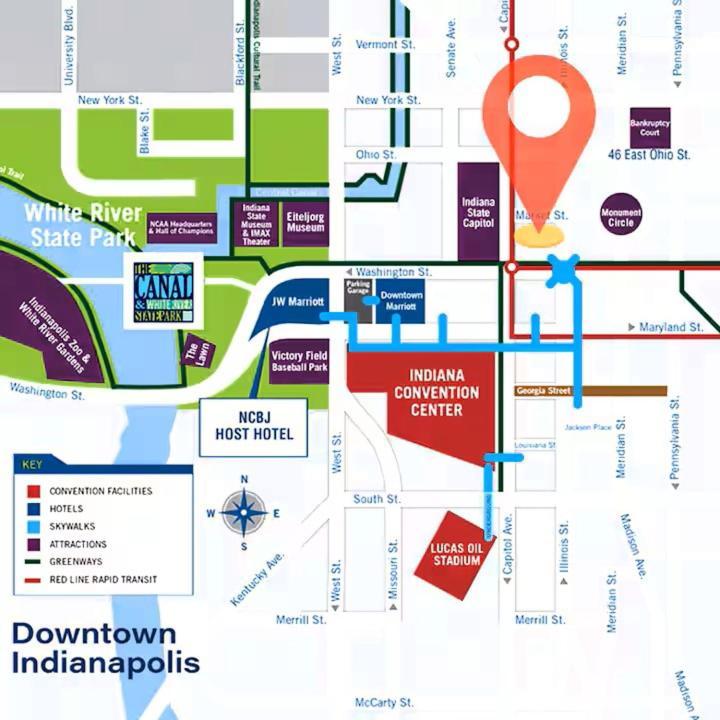 Free Parking! Downtown King Suite Lucas Oil- Conv Center Skywalk#1 Indianapolis Dış mekan fotoğraf